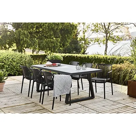 Andre Mærker Herning Havebord Med 6 Messina Stole - Sort/grå - Billede 4