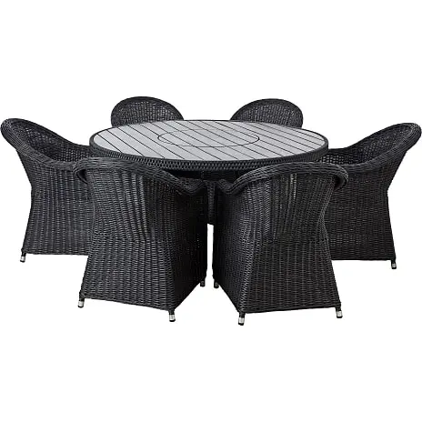 Andre Mærker Serena Bord Med 6 Albany Stole - Sort - Billede 2