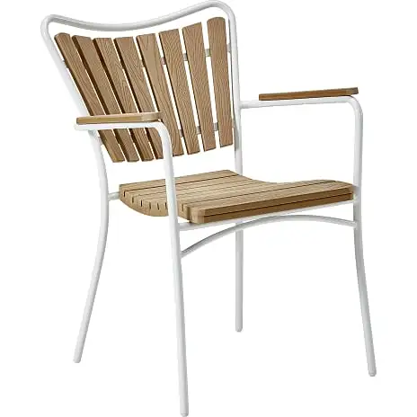 Kerteminde Nonwood 180x90 Havemøbelsæt Med 6 Stole - Teak/Hvid - Billede 2