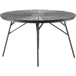 Kerteminde Sort - Nonwood Ø130 Cm Havebord, Antracit Stel