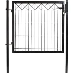 Hortus Låge For Panelhegn Med Deko "X", 780 X 1000 Mm Inkl. Stolper - Sort