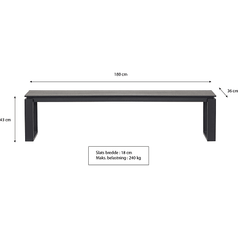 Andre Mærker Melville Bord-bænkesæt I Nonwood 210x100 Cm - Sort - Billede 6
