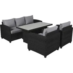 Vila Tjørn Loungesæt Med 3 Pers. Sofa - Sort