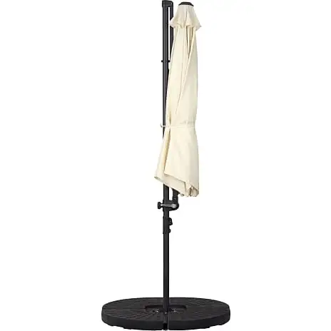 Andre Mærker Pompano Parasol - Hvid Inkl. Plastfod Med Betonfyld - Billede 2