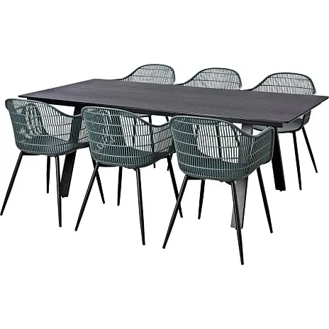 Andre Mærker Riverside Havebordsæt Med 6 Dawson Stole - Grå/sort
