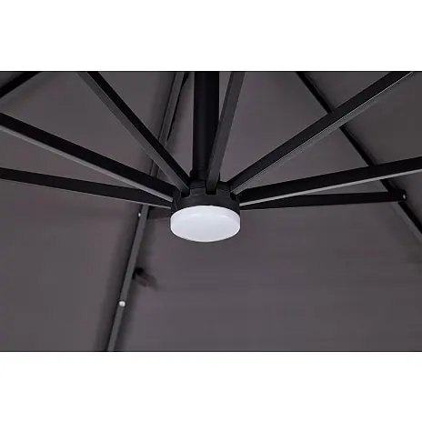 Andre Mærker Panama Hængeparasol - Sort Inkl. Plastfod Uden Fyld - Billede 4