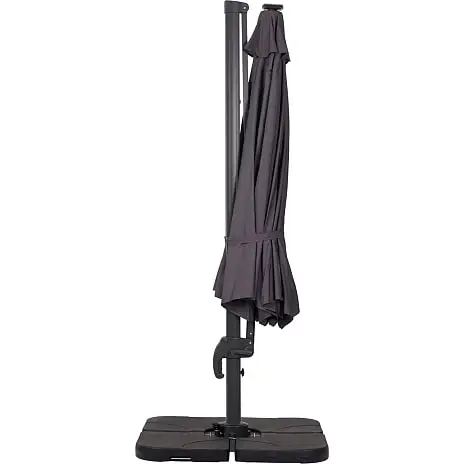Andre Mærker Panama Hængeparasol - Sort Inkl. Plastfod Uden Fyld - Billede 2