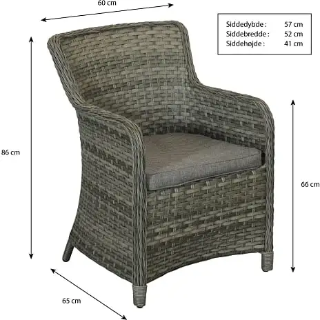 Vila Orust Havemøbelsæt Med 6 Lave Stole - Grå - Billede 3