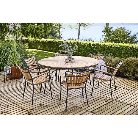 Kerteminde Teak Havestol, Antracit Stel - Billede 6