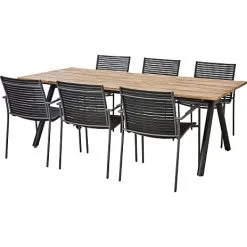 Andre Mærker Yuma Havemøbelsæt Med 6 Mood Classic Stole - Akacietræ
