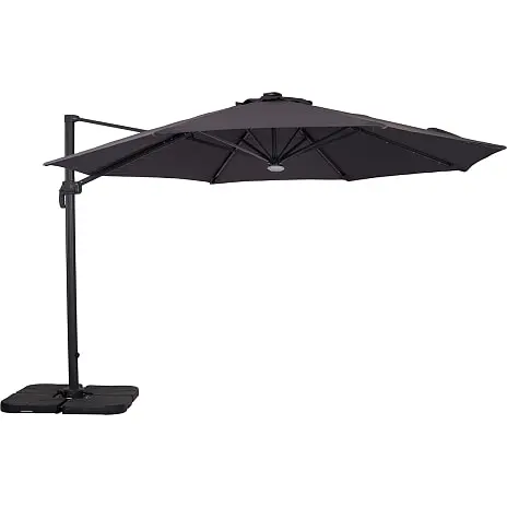 Andre Mærker Panama Hængeparasol - Sort Inkl. Plastfod Uden Fyld