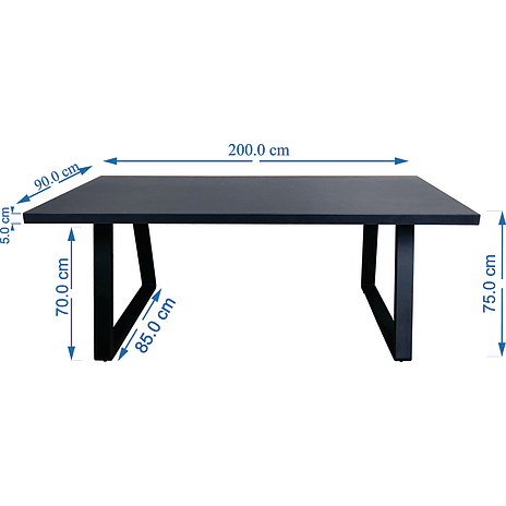 Andre Mærker Herning Havebord Med 6 Messina Stole - Sort/grå - Billede 5