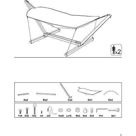 Andre Mærker Palermo Hængekøje - Teak/lys Grå - Billede 5