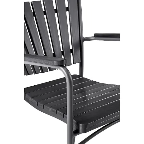 Kerteminde Nonwood Sort Ø110 Havemøbelsæt Med 4 Stole - Sort/Antracit - Billede 3