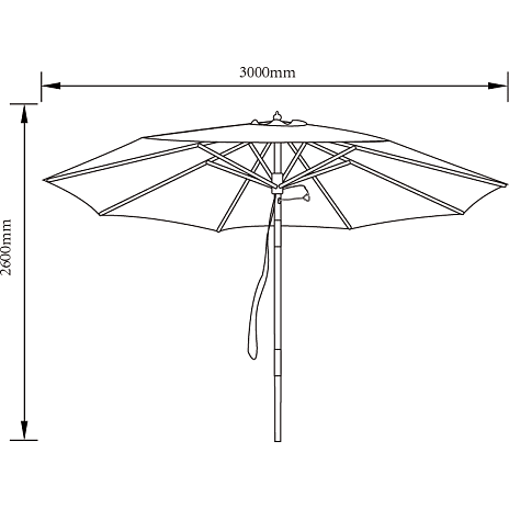 Andre Mærker Laval Parasol - Sort - Billede 5
