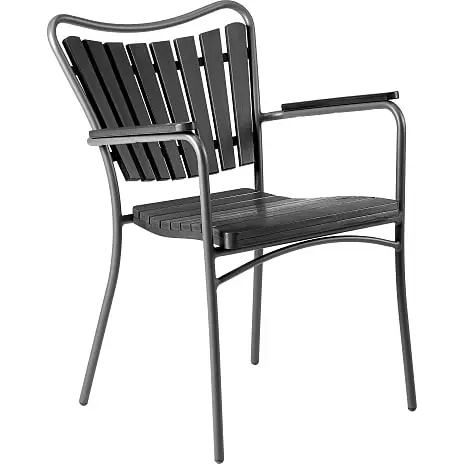 Kerteminde Nonwood Sort Ø110 Havemøbelsæt Med 4 Stole - Sort/Antracit - Billede 4