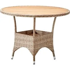 Andre Mærker Lagos Havebord I Nonwood Og Polyrattan - Natur-meleret Polyrattan Flet