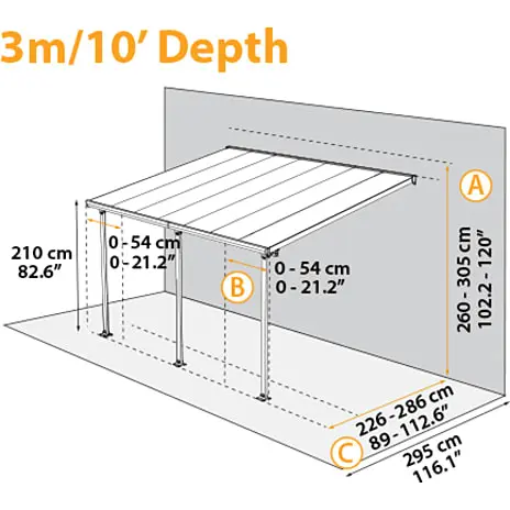 Canopia By Palram Feria Terrasseoverdækning 3x5,46 Meter Hvid 16,1 M2 - Billede 2