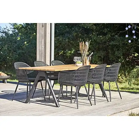 Andre Mærker Yuma Havemøbelsæt Med 6 Dawson Havestole - Sorte - Billede 5