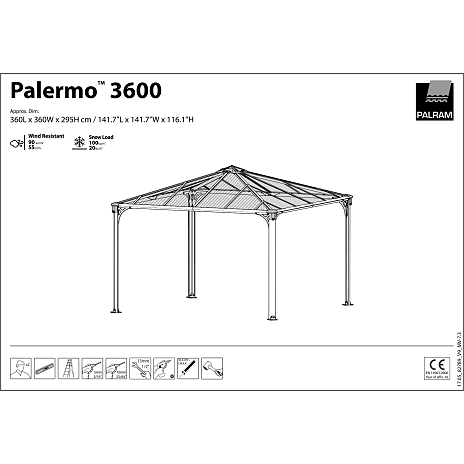 Canopia By Palram Palram - Canopia Palermo Pavillon 3600 - Antracitgrå - Billede 8
