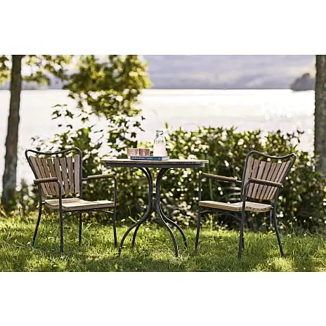 Kerteminde Teak Havestol, Antracit Stel - Billede 5