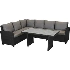 Vila Tjørn Loungesæt Sort M/hjørnesofa