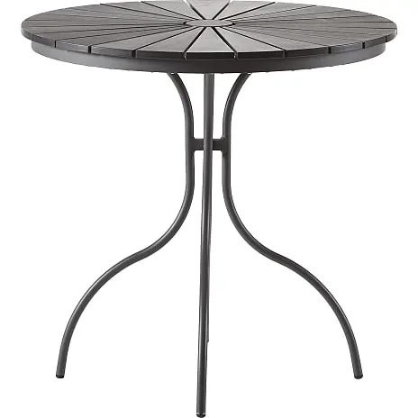 Kerteminde Sort - Nonwood Ø80 Cm Cafébord, Antracit Stel