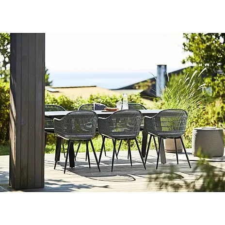 Andre Mærker Riverside Havebordsæt Med 6 Dawson Stole - Grå/sort - Billede 7