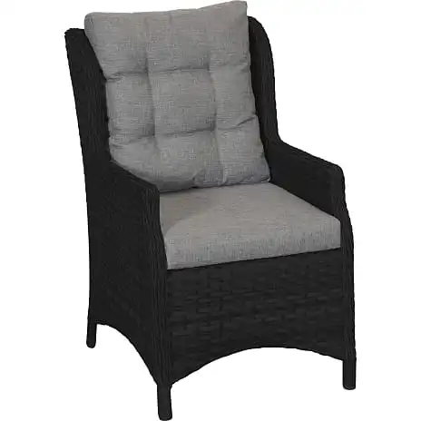 Vila Tjørn Havemøbelsæt Med 6 Høje Stole - Sort - Billede 9