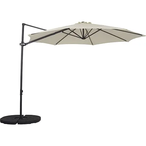 Andre Mærker Pompano Parasol - Hvid Inkl. Plastfod Med Betonfyld