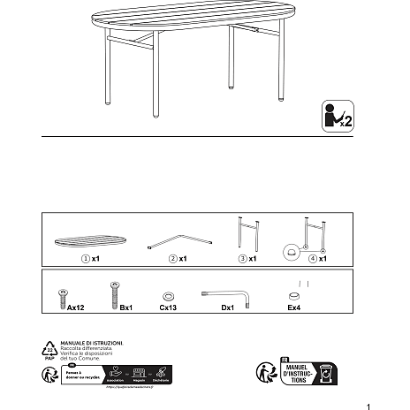 Andre Mærker Sevilla Havebord - Natur/sort - Billede 6