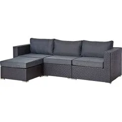 Andre Mærker Napoli Loungesæt Med Chaiselong - Sort