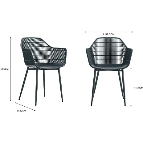 Andre Mærker Melville Havemøbelsæt M. San Jose Stole - Sort - Billede 4