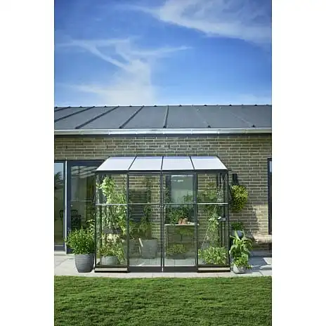 Halls Qube Lean-to 68 Vægdrivhus - Sort