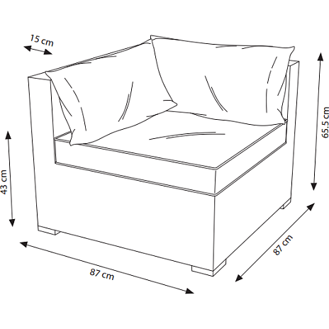 Andre Mærker Napoli Loungesæt Med Chaiselong - Natur - Billede 3