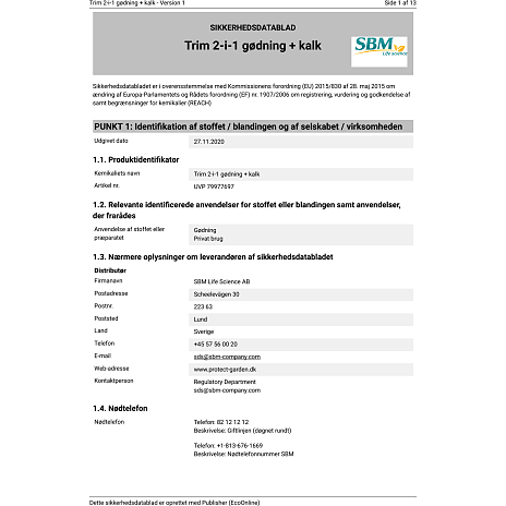 Trim 2-i-1 Gødning M. Kalk - Billede 2