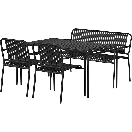 Envy Alba Sæt Med 2 Stole Og Bænk - Sort