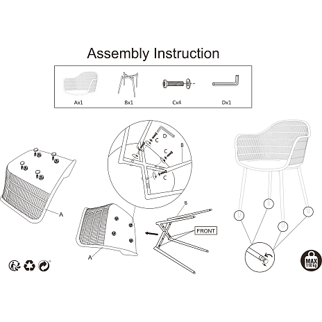 Andre Mærker Melville Havemøbelsæt M. San Jose Stole - Sort - Billede 7