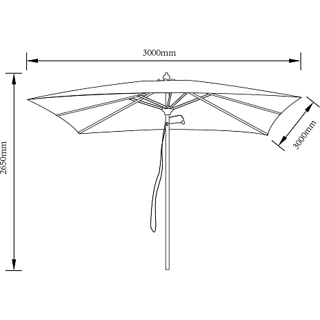 Andre Mærker Nantes Parasol - Grå - Billede 5