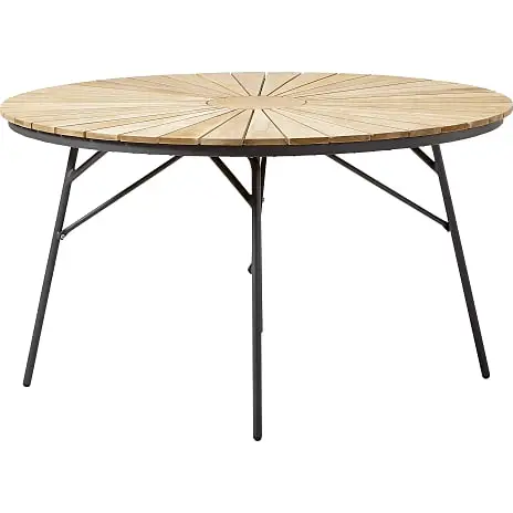 Andre Mærker Kerteminde Teak Ø130 Cm, Antracit Stel Med 6 Mood Teak Stole - Billede 2