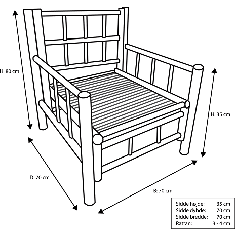Andre Mærker Lizzano Bambus Loungestol - Billede 3