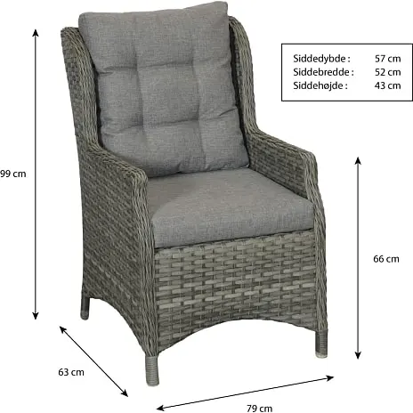 Vila Tjørn Havemøbelsæt Med 6 Høje Stole - Sort - Billede 12