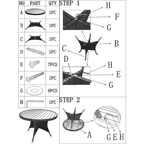 Andre Mærker Kos Havebord 105 Cm Rundt - Sort - Billede 5