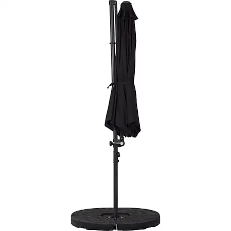 Andre Mærker Pompano Parasol - Sort Inkl. Plastfod Med Betonfyld - Billede 3