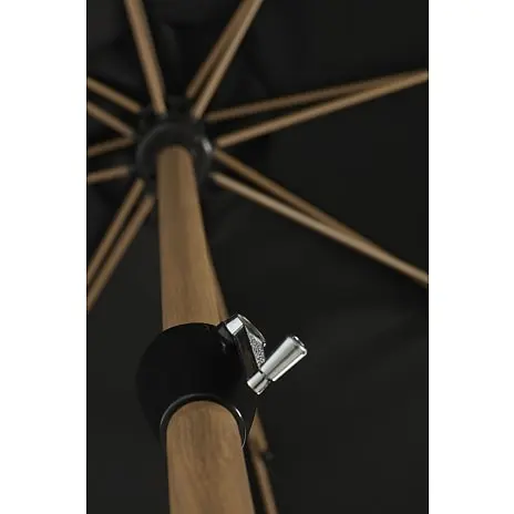 Andre Mærker Termoli Parasol Ø:300 Cm Med Krank - Sort/teak - Billede 4