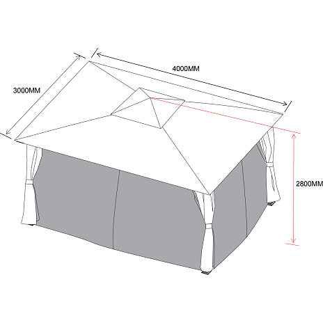 Andre Mærker Linea Pavillon Deluxe 4x3 Meter - Billede 2