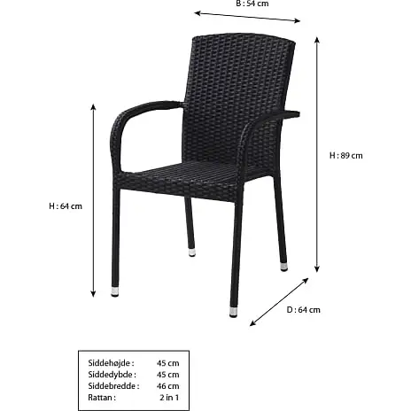 Andre Mærker New Haven Havebord Med 6 York Stole - Sort - Billede 6