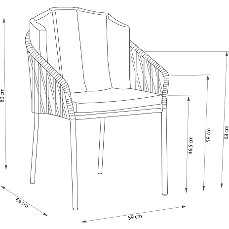 Andre Mærker Ystad Havebord Med 6 Las Palmas Havestole - Billede 3