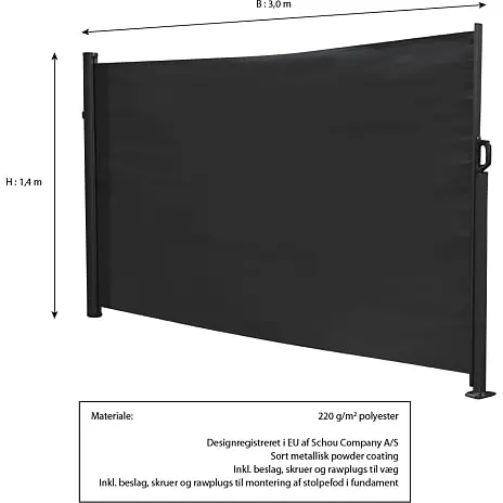 Andre Mærker Clara Læhegn/læsejl 300 X 140 Cm - Sort - Billede 3