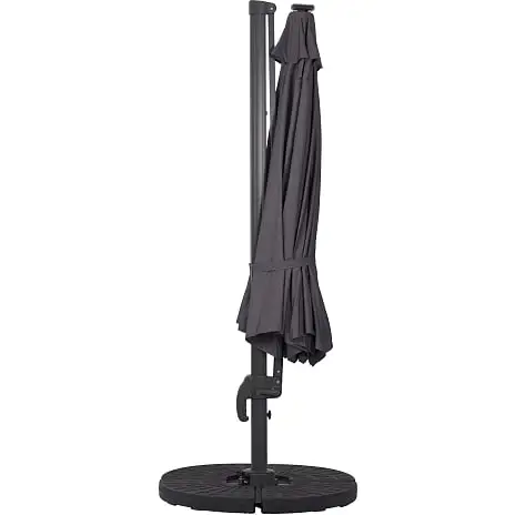 Andre Mærker Panama Hængeparasol - Sort Inkl. Plastfod Med Fyld - Billede 2